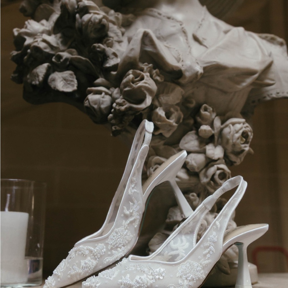 Elegant White Slingback heels